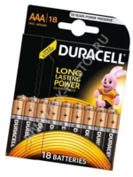 Батарейки DURACELL Basic AAA (LR3)-18 BL