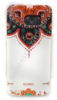 Cиликоновая накладка BECKBERG на телефон для Samsung Galaxy E7 EDGE белый с орнаментом