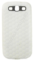 Cиликоновая накладка для Samsung Galaxy S3 белая соты