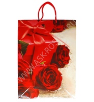 Пакет подарочный в ассортименте (размер L) (розы)