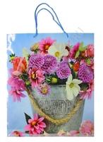 Пакет подарочный в ассортименте (размер XL) (цветочки в ведре)