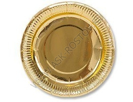 Тарелка фольгирован. золотая 17 см, 6 шт.