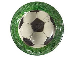 Тарелка Футбол зеленый 23 см, 8 шт.