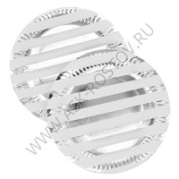 Тарелка бумажная Полоски серебро, 7 см