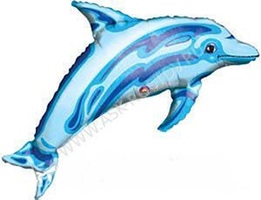 Шар (38''/97 см) Фигура, Дельфин фигурный, Синий