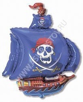 Шар (41''/104 см) Фигура, Пиратский корабль, Синий