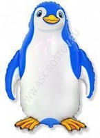 Шар (32''/81 см) Фигура, Счастливый пингвин, Синий