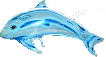Шар (22''/56 см) Фигура, Дельфин, голубой