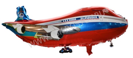 Шар (22''/56 см) Фигура, Самолет, красный