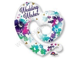 Шар Фигура P35 Wedding wishes Сердце Цветы