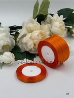 Лента атласная (1,0 см*22,85 м) Оранжевый, 1 шт.