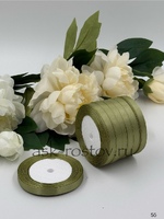 Лента атласная (1,0 см*22,85 м) Оливковый, 1 шт.