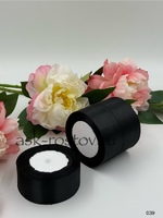 Лента атласная (4,0 см*22,85 м) Черный, 1 шт.