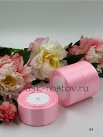 Лента атласная (4,0 см*22,85 м) Розовый, 1 шт.
