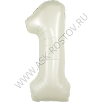 Шар (40''/102 см) Цифра, 1 Slim, Мистик, Крем, Сатин, 1 шт. в уп.