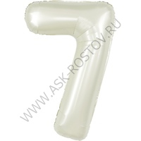 Шар (40''/102 см) Цифра, 7 Slim, Мистик, Крем, Сатин, 1 шт. в уп.